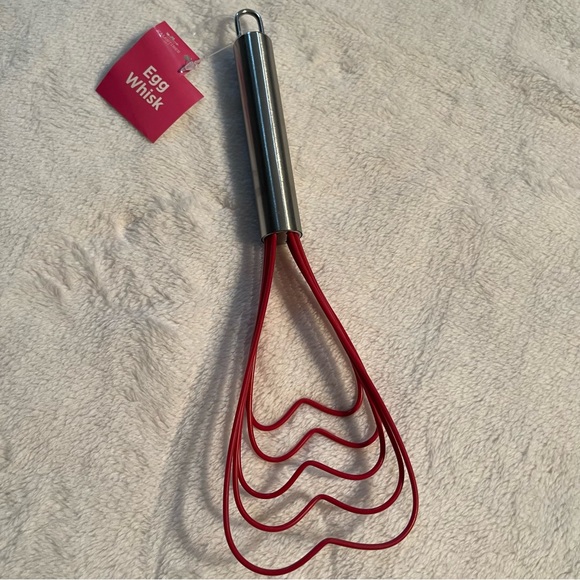 New Heart Shape Flat Egg Whisk 5 Wires Valentines Kitchen Baking Decor Silicone - Picture 2 of 9